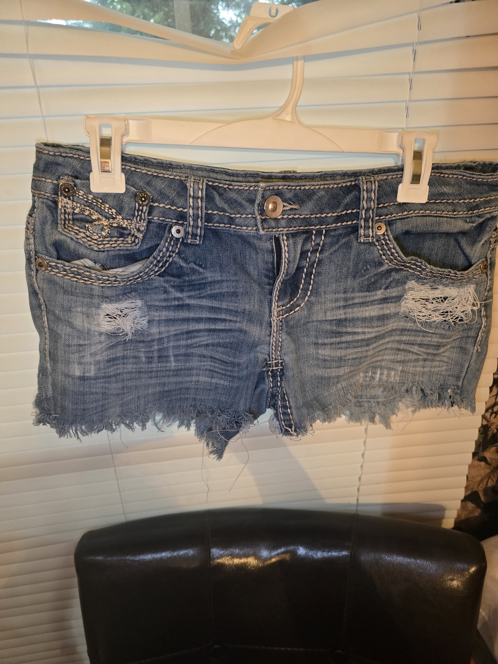 YMI Distressed Denim Cutoff Shorts - Blue